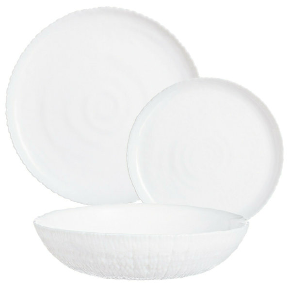 Luminarc Tempered Glass Dinnerware Set of 18 & Reviews Wayfair.co.uk